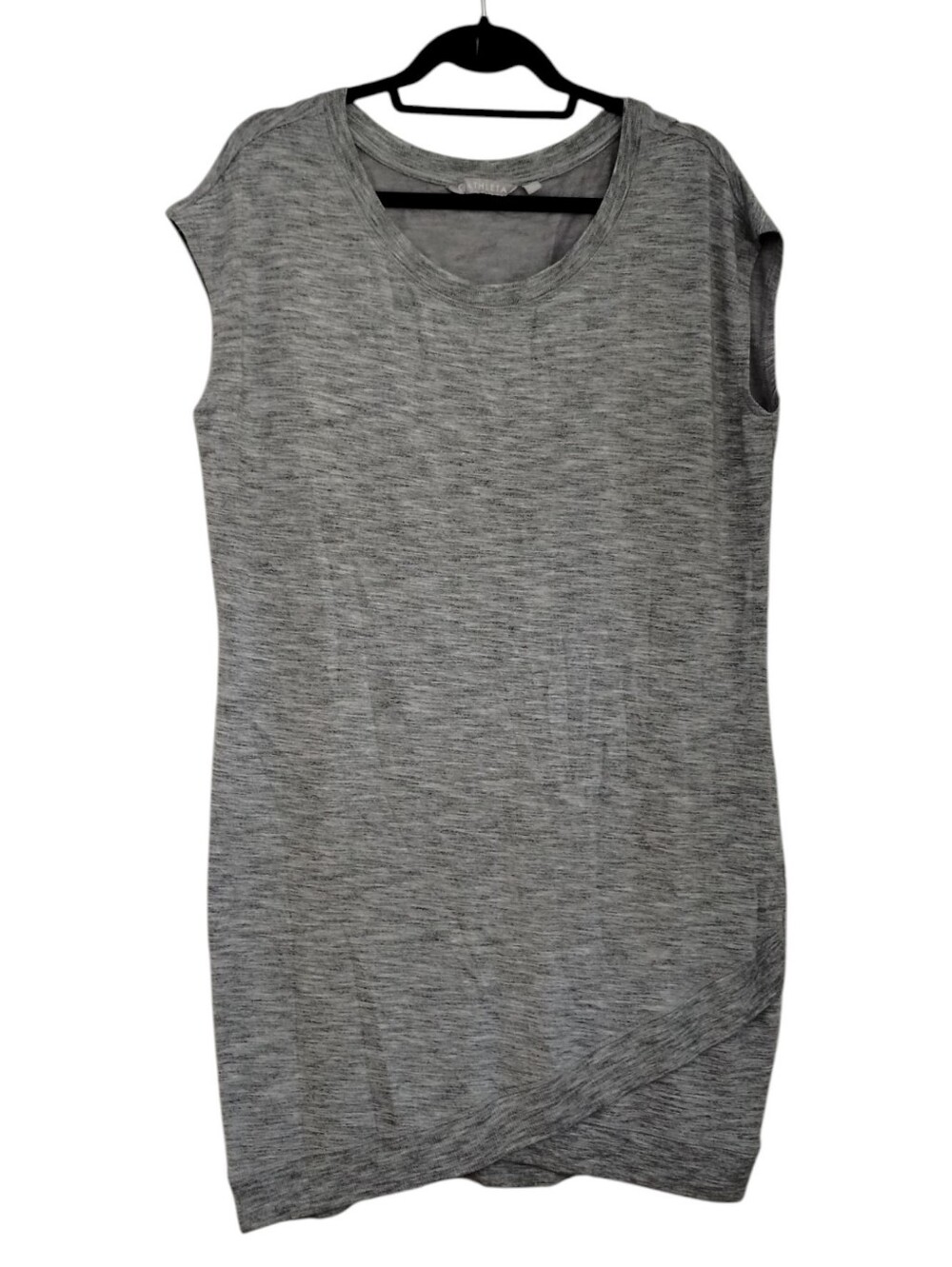 Athleta Criss Cross Sleeveless T-shirt Casual Dress Size Large Heathered Grey